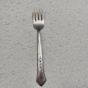 Oneida ASHMORE Floral Salad Fork Burnished Handle Stainless Flatware
